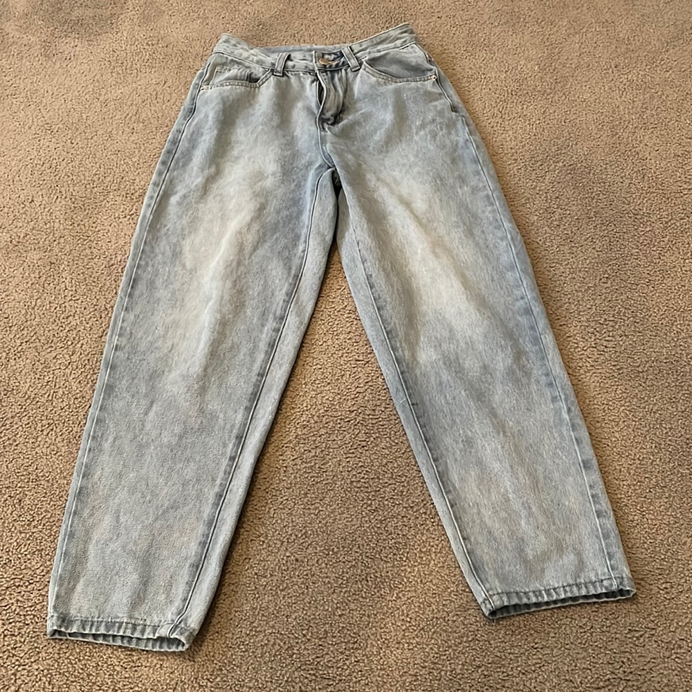 shein high waisted zip up mom fit jeans size petite xs